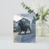 Majestic Lion in Brussel België Briefkaart (Staand voorkant)