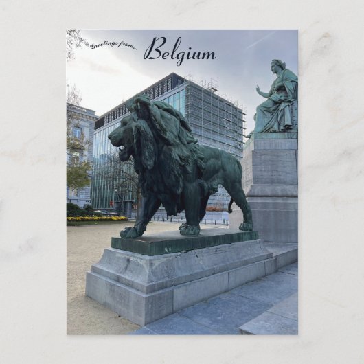 Majestic Lion in Brussel België Briefkaart (Voorkant)