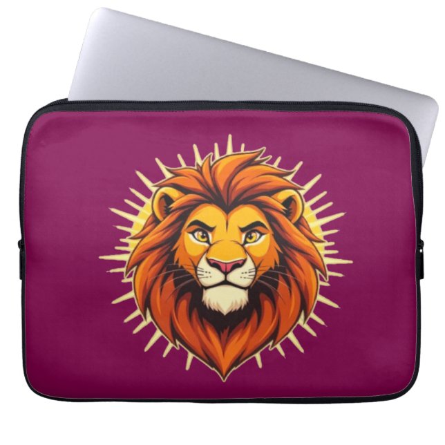 Majestic Lion – King of Power and Authority Laptop Sleeve (Voorkant)