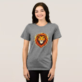 Majestic Lion – King of Power and Authority Tri-Blend Shirt (Voorkant volledig)