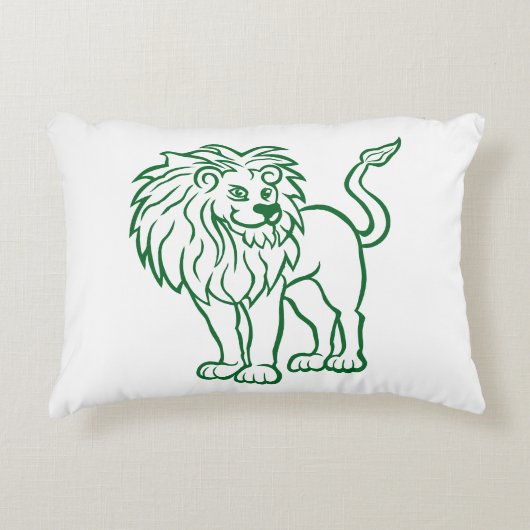 Majestic Lion Line Art Pillow Accent Kussen (Voorkant)