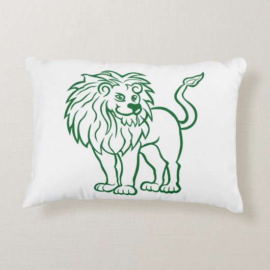 Majestic Lion Line Art Pillow Accent Kussen (Achterkant)