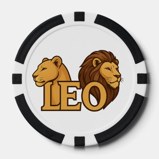 Majestic Lion & Lioness Fusion – Bold Wildlife Poker Chips (Voorkant)