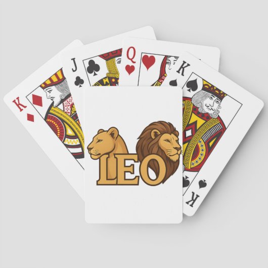 Majestic Lion & Lioness Fusion – Bold Wildlife Pokerkaarten (Achterkant)