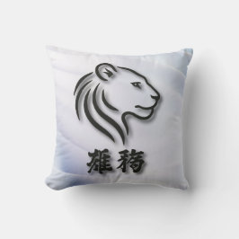 Majestic Lion Logo met Chinese karakters Kussen