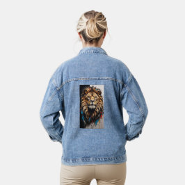 Majestic Lion Mane Denim Jas Jacket