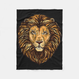 Majestic Lion Mane Gedetailleerde art - Schuddiere Fleece Deken