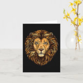 Majestic Lion Mane Gedetailleerde art - Schuddiere Kaart (Gele Bloem)