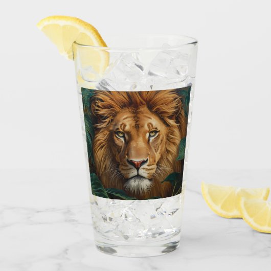 Majestic Lion Mug – Powerful Wildlife Coffee Mug Glas (Voorkant ijs)