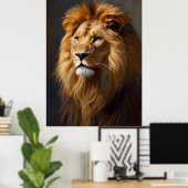 Majestic Lion Portrait Poster (Thuiskantoor)