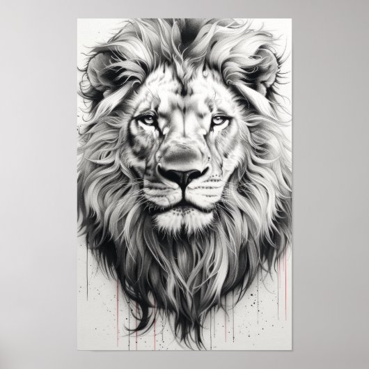 Majestic Lion Portrait Poster (Voorkant)