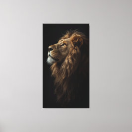 Majestic Lion Portrait Strength & Royal Confidence Canvas Afdruk