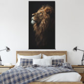 Majestic Lion Portrait Strength & Royal Confidence Canvas Afdruk (Insitu (Slaapkamer))