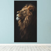 Majestic Lion Portrait Strength & Royal Confidence Canvas Afdruk (Insitu (Houten vloer))
