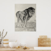 Majestic Lion Poster (Keuken)