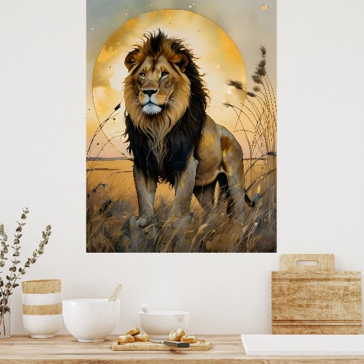 Majestic Lion Poster (Keuken)