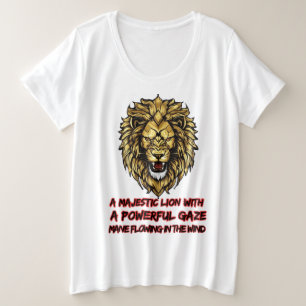 Majestic Lion print Grote Maat T-shirt