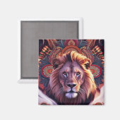 Majestic Lion Print Kussen Magneet (Voorkant / Achterkant)