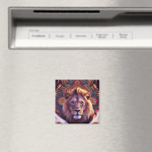 Majestic Lion Print Kussen Magneet (Insitu (Vaatwasser))