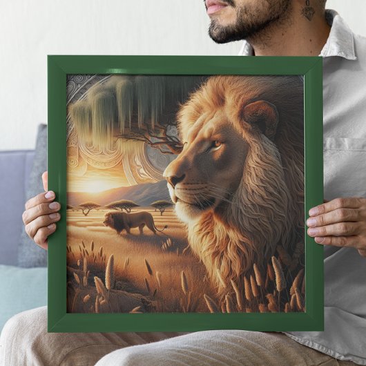 Majestic Lion Roaming met ontzag Poster