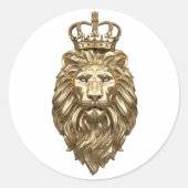 Majestic lion ronde sticker (Voorkant)