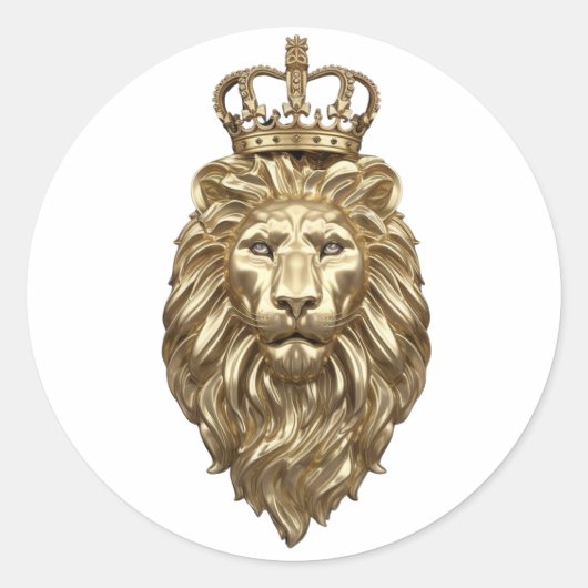 Majestic lion ronde sticker (Voorkant)