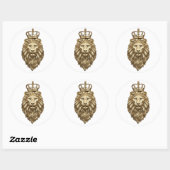 Majestic lion ronde sticker (Vel)