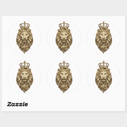 Majestic lion ronde sticker (Vel)