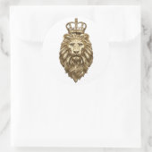 Majestic lion ronde sticker (Tas)