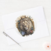 Majestic Lion Sticker in Regal Waterverf Style (Envelop)