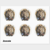 Majestic Lion Sticker in Regal Waterverf Style (Vel)