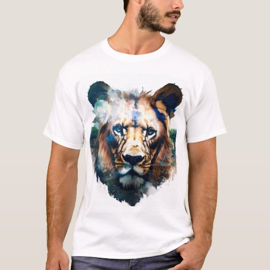 Majestic Lion T-Shirt Design - Koning van het Oerw (Voorkant)
