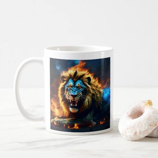 Majestic Lion Tea Cup Koffiemok (Met donut)