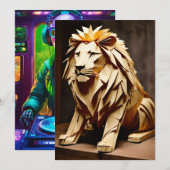 "Majestic Lion Wenskaart" Feestdagenkaart (Voorkant / Achterkant)