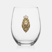 Majestic lion wijnglas zonder voet (Voorkant)