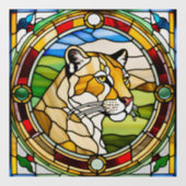 Majestic Lioness Faux Glas in lood Raamsticker (Vel)