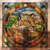 Majestic Lioness Faux Glas in lood Raamsticker (Vel 2)