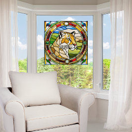 Majestic Lioness Faux Glas in lood Raamsticker