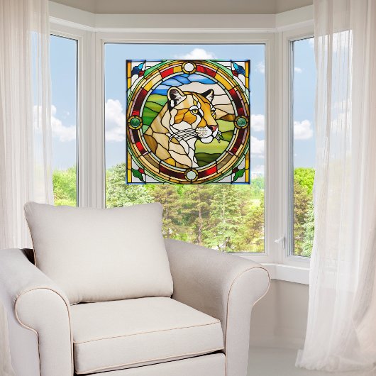 Majestic Lioness Faux Glas in lood Raamsticker