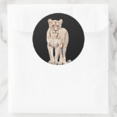 Majestic Lioness Ronde Sticker (Tas)