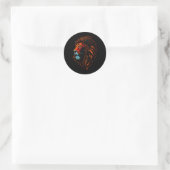 Majestic Lion's Face Classic Round Sticker (Tas)