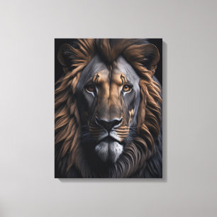 Majestic Lion's Gaze Canvas Afdruk