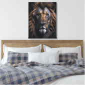 Majestic Lion's Gaze Canvas Afdruk (Insitu (Slaapkamer))