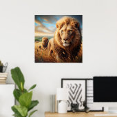 Majestic Lions Roaming Gratis Poster (Thuiskantoor)