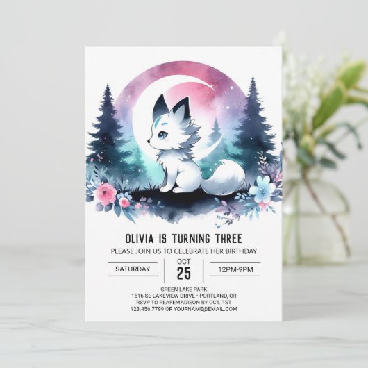 Majestic Little Wolf Verjaardag Kaart (Staand voorkant)