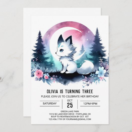 Majestic Little Wolf Verjaardag Kaart (Voorkant / Achterkant)