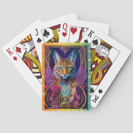 Majestic Lynx Art Games Geïllustreerde Geest Dier Pokerkaarten (Achterkant)