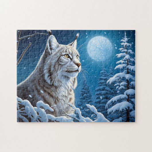 Majestic Lynx | Natuur liefhebbers Winter Legpuzzel (Horizontaal)