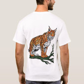 Majestic Lynx on Branch T-Shirt (Achterkant)