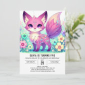 Majestic Magical Fox Digitale Verjaardag Kaart (Staand voorkant)